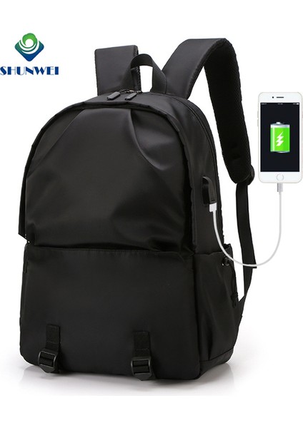 Mavi Fabrika Doğrudan Tedarik Özelleştirilmiş Laptop Çantası Sırt Çantası USB Şarj Portu ile Erkek Naylon Eğlence Okul Sırt Çantası (Yurt Dışından) fiyatları