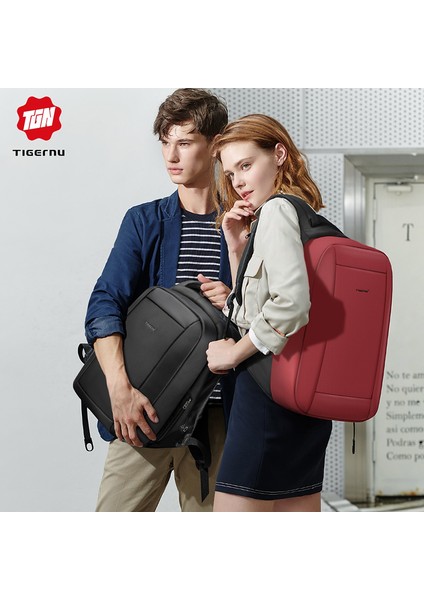 Açık Gri Tigernu T-B3599 USB Mochilas Su Geçirmez Açık Seyahat Sırt Çantaları Mochilas Para Hombre Dizüstü Sırt Çantaları Erkek Moda Sırt Çantaları (Yurt Dışından)