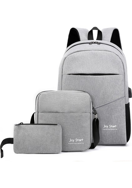 Backpack_-7 Yeni Sırt Çantası Erkek Iş Bilgisayarı Sırt Çantası Eğlence Okul Çantası 3 Parça Set Kore Versiyonu Kadın Açık Seyahat Çantası (Yurt Dışından) fırsatları