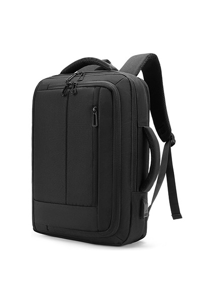 Siyah Fabrika Doğrudan Tedarik Özelleştirilmiş Su Geçirmez Erkek Laptop Sırt Çantası USB Şarj Portu ile Günlük Yaşam Sırt Çantası Iş Laptop Çantası (Yurt Dışından)