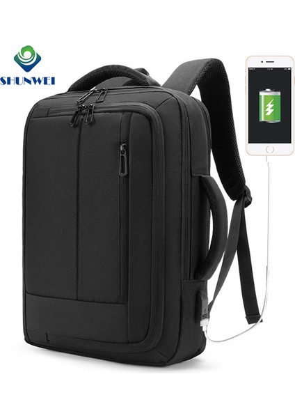 Siyah Fabrika Doğrudan Tedarik Özelleştirilmiş Su Geçirmez Erkek Laptop Sırt Çantası USB Şarj Portu ile Günlük Yaşam Sırt Çantası Iş Laptop Çantası (Yurt Dışından) fiyatları