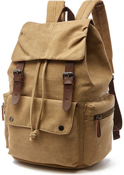 Koyu Haki Rahat Vintage Kanvas Sırt Çantası Seyahat Açık Sırt Çantası Unisex Rahat Öğrenci Fermuar Sırt Çantası Unisex Hem Erkekler Hem De Kadınlar Için (Yurt Dışından) fırsatları