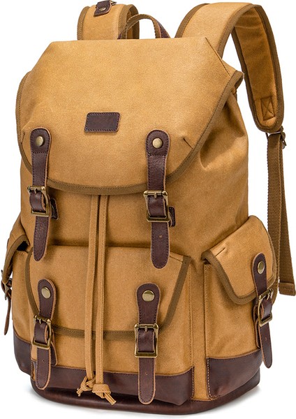 Yeşil Kanvas Sırt Çantası Özel Logo Su Geçirmez Dizüstü Bilgisayar Retro Vintage Sırt Çantası Seyahat Sırt Çantaları Çanta (Yurt Dışından) fırsatları