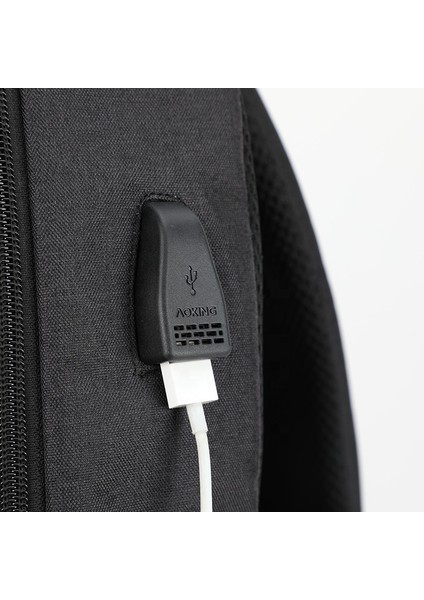 Şarap Kırmızı Özel Logo Moda Erkek Kolej Çantaları USB Şarjlı Okul Çantası Bilgisayar Sırt Çantası (Yurt Dışından)