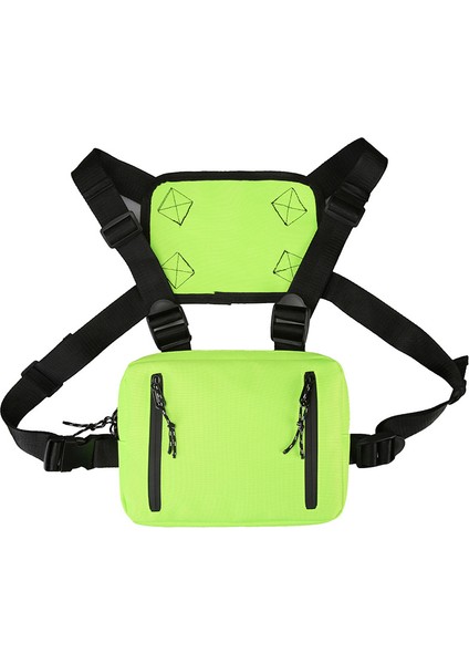 Yeşil Göğüs Paketi Erkek ve Kadın Yeni Kaplamalı Su Geçirmez Oxford Kumaş Sırt Çantası Açık Hava Turizmi Spor Binme (Yurt Dışından)