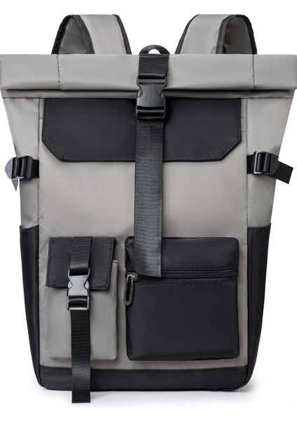 Gri Vintage Promosyon Yüksek Hacimli Öğrenci Seyahat Sırt Çantası Erkekler Için Iş Dizüstü Sırt Çantası (Yurt Dışından)