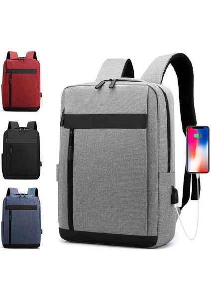 Kırmızı Erkek Sırt Çantası Çok Fonksiyonlu Su Geçirmez Çanta Erkek Iş Dizüstü Sırt Çantası USB Şarj Sırt Çantası Naylon Rahat Sırt Çantası (Yurt Dışından) indirimleri