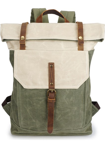 Mercan Yeşil Vintage Moda Tuval Tasarım Açık Su Geçirmez Özel Seyahat Erkek Okul Çantaları Rahat Spor Dizüstü Sırt Çantaları Erkekler Için (Yurt Dışından)