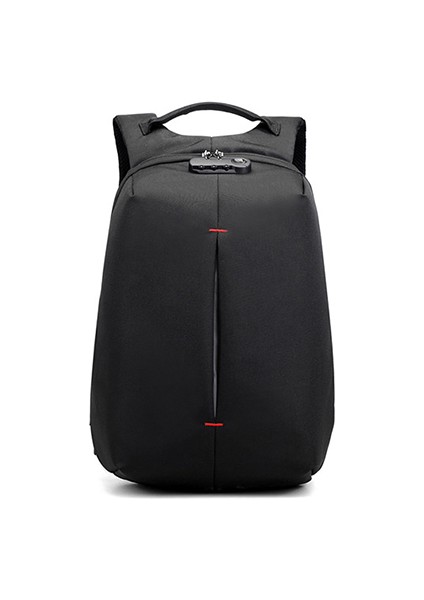 USB Şarj Cihazı ve Şifre Kilidi ile Siyah Erkek Eğlence Dizüstü Sırt Çantası, Hırsızlığa Karşı Spor Dizüstü Sırt Çantası (Yurt Dışından)