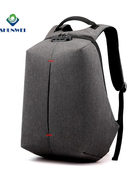 USB Şarj Cihazı ve Şifre Kilidi ile Siyah Erkek Eğlence Dizüstü Sırt Çantası, Hırsızlığa Karşı Spor Dizüstü Sırt Çantası (Yurt Dışından) modelleri