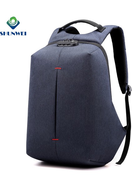 USB Şarj Cihazı ve Şifre Kilidi ile Siyah Erkek Eğlence Dizüstü Sırt Çantası, Hırsızlığa Karşı Spor Dizüstü Sırt Çantası (Yurt Dışından) fırsatları