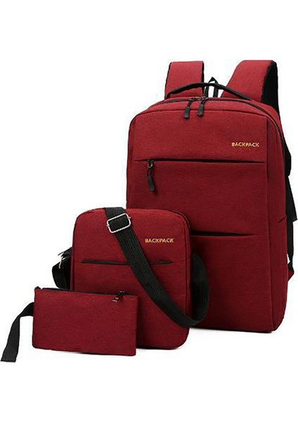 Mavi 3 Adet/takım USB Şarj Büyük Kapasiteli Oxford Sırt Çantası Laptop Çantaları Unisex Erkekler Iş Seyahat Sırt Çantası (Yurt Dışından) fırsatları