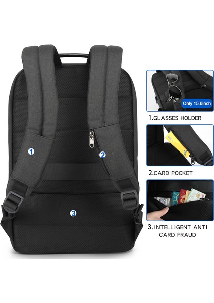Siyah Tigernu T-B3905 19 Inç Genişletilebilir Basit Sırt Çantası Su Geçirmez USB Rfid Bagpack Mochila Laptop Sırt Çantası Erkekler Için (Yurt Dışından) modelleri