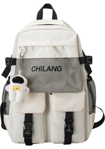 Beyaz Clbdpopular Özel Logo Naylon Erkek Çantası Su Geçirmez Seyahat Büyük Kapasiteli Bilgisayar Sırt Çantası Siyah Erkek Çantası (Yurt Dışından)