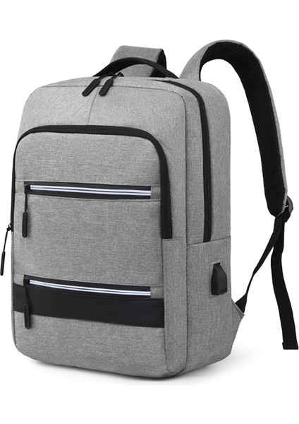 Gri 15.6 Inç Dizüstü Sırt Çantaları Çanta Su Geçirmez Seyahat Çantaları Erkekler Için Anti Hırsızlık Sırt Çantası USB Bağlantı Noktası ile (Yurt Dışından)
