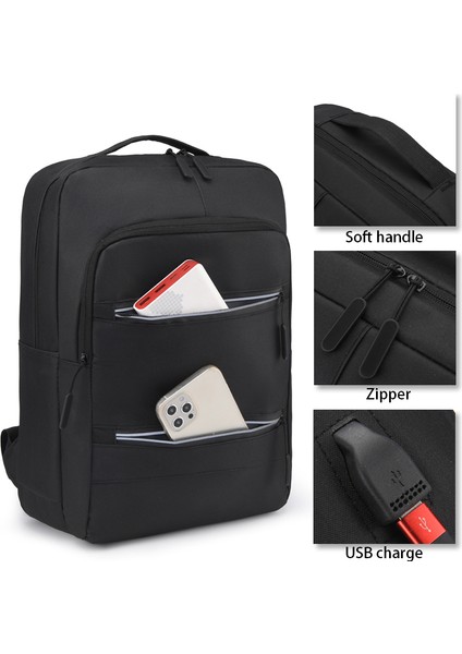 Gri 15.6 Inç Dizüstü Sırt Çantaları Çanta Su Geçirmez Seyahat Çantaları Erkekler Için Anti Hırsızlık Sırt Çantası USB Bağlantı Noktası ile (Yurt Dışından) modelleri