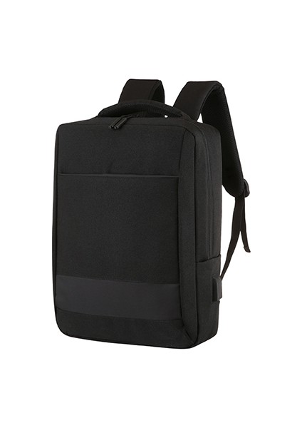 Siyah Fabrika Doğrudan Tedarik Özelleştirilmiş Su Geçirmez Rahat Sırt Çantası USB ile Erkek Dizüstü Sırt Çantası USB Şarj Portu ile (Yurt Dışından)