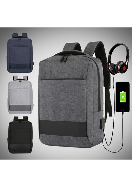 Siyah Fabrika Doğrudan Tedarik Özelleştirilmiş Su Geçirmez Rahat Sırt Çantası USB ile Erkek Dizüstü Sırt Çantası USB Şarj Portu ile (Yurt Dışından) indirimleri