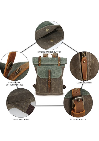 Mercan Yeşil Vintage Moda Tuval Tasarım Açık Su Geçirmez Özel Seyahat Erkek Okul Çantaları Rahat Spor Dizüstü Sırt Çantaları Erkekler Için (Yurt Dışından) fırsatları