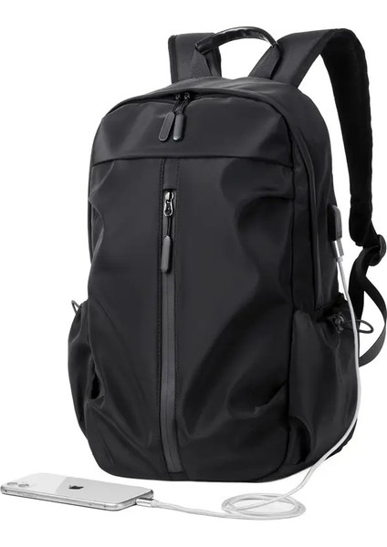 Hardal Erkek Sırt Çantası Çok Fonksiyonlu Su Geçirmez Çanta Erkek Iş Dizüstü Sırt Çantası USB Şarj Sırt Çantası Naylon Gündelik Giyim (Yurt Dışından)