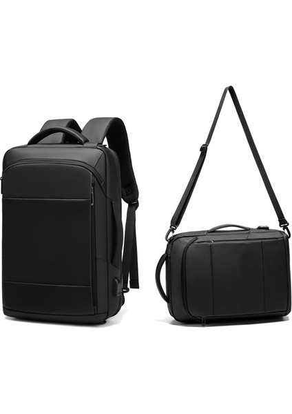 Siyah Fabrika Özelleştirme Omuz Sırt Çantası Erkek Iş Çantası Çapraz Çapraz Olabilir Omuz Çok Fonksiyonlu 15.6 Bilgisayar Çantası (Yurt Dışından)
