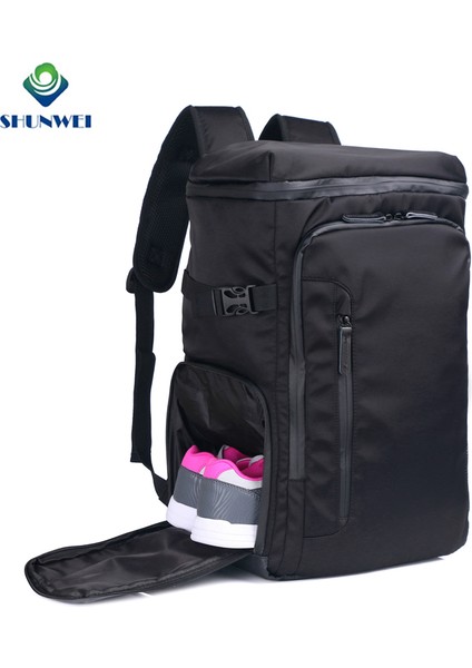 Siyah Erkek ve Kadın Spor Seyahat Dizüstü Sırt Çantası, Ayakkabı Bölmeli Moda Spor Sırt Çantası (Yurt Dışından) fırsatları