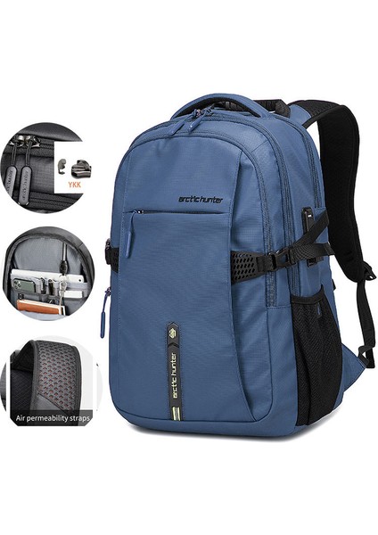 Gri Büyük Kapasiteli Su Geçirmez Seyahat Çantaları 2023 Yeni Moda Erkek Rahat Spor Sırt Çantaları (Yurt Dışından)