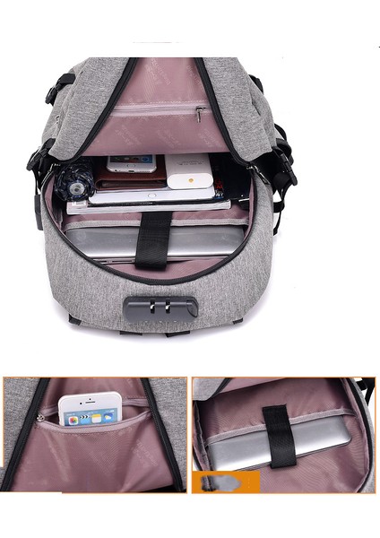 3 Seyahat Laptop Sırt Çantası Suya Dayanıklı Anti-Hırsızlık Çantası USB Şarj Portu ile Bilgisayar Iş Sırt Çantaları Rahat Yürüyüş Sırt Çantası (Yurt Dışından) fırsatları