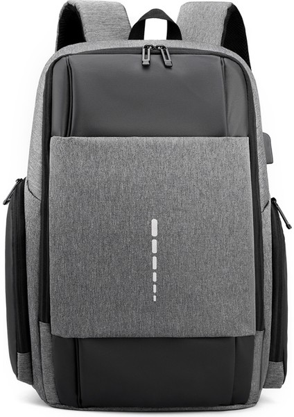 Gri Yeni Günlük Iş Eğlence Sırt Çantası Erkek Su Geçirmez Büyük Kapasiteli Aşınmaya Dayanıklı Hafif Bilgisayar Çantası (Yurt Dışından)