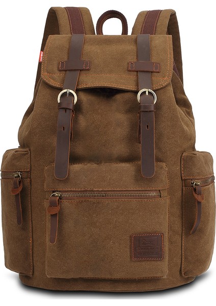 Kahverengi Klasik Dayanıklı Kanvas Sırt Çantası Seyahat Iş Kolej Boyutu Sırt Çantası Erkek Dizüstü Bilgisayar Çantası Sırt Çantaları (Yurt Dışından) fırsatları