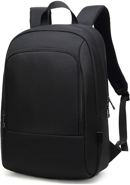 Siyah Moda Özel Logo USB Dizüstü Sırt Çantası Büyük Kapasiteli Seyahat Su Geçirmez Okul Rahat Spor Erkek Sırt Çantası (Yurt Dışından)