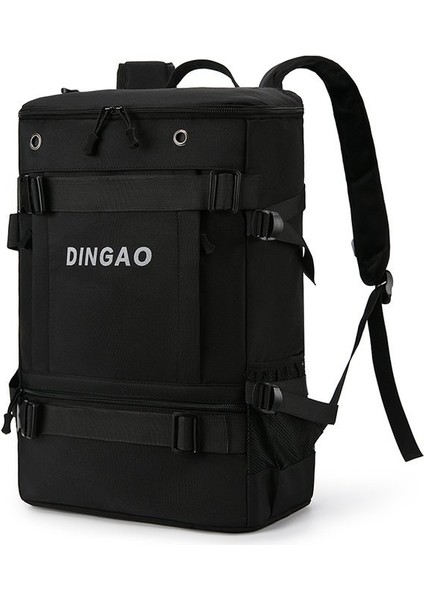 Siyah Sırt Çantası Erkek Çok Fonksiyonlu Kaykay Çantası Moda Lise Öğrencisi Okul Çantası Açık Büyük Kapasiteli Süper Hafif Çanta (Yurt Dışından)