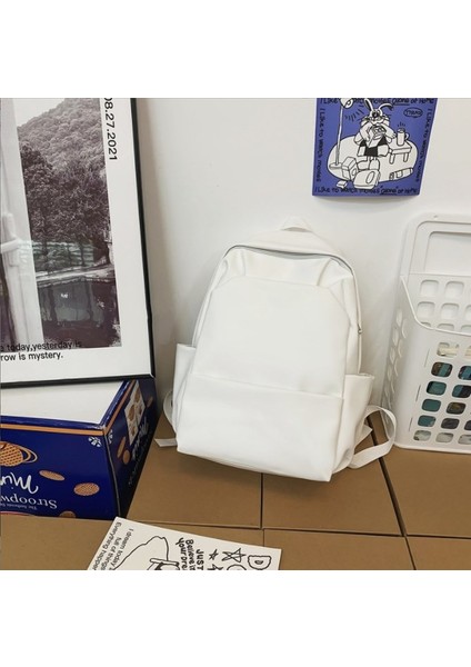 Beyaz 2023 Moda Büyük Kapasiteli Erkek Iş Sırt Çantası Su Geçirmez Logolu Dizüstü Sırt Çantası (Yurt Dışından)