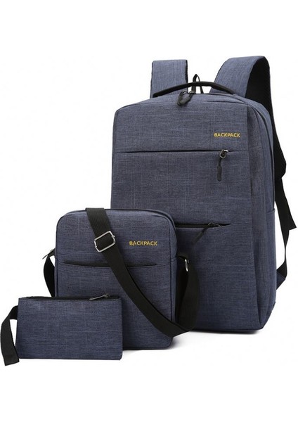 Gri 812-1782 3 Adet Erkek Sırt Çantası USB Şarj Erkek Çantası Rahat Çok Fonksiyonlu Sırt Çantaları Erkek Okul Çantaları 3 Takım Sırt Çantaları (Yurt Dışından) fiyatları
