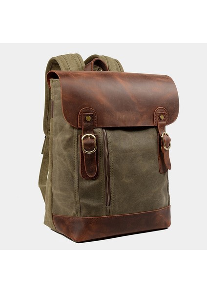 Khaki 38*16*28CM Açık Su Geçirmez Balmumu Tuval Sırt Çantası Retro Eğlence Tuval Erkek Çantası Sırt Çantası (Yurt Dışından) fiyatları