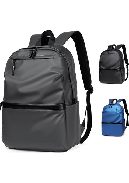 Mavi Yeni Moda Basit Büyük Kapasiteli Sırt Çantası Su Geçirmez Bilgisayar Çantası 15.6 Inç Trend Eğlence Sırt Çantası (Yurt Dışından) modelleri