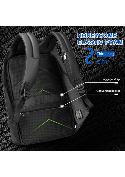 Siyah Tigernu T-B3599 USB Mochilas Su Geçirmez Açık Seyahat Sırt Çantaları Mochilas Para Hombre Dizüstü Sırt Çantaları Erkek Moda Sırt Çantaları (Yurt Dışından)