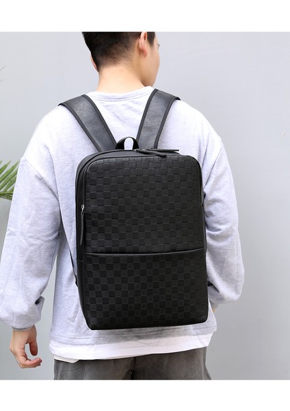 Siyah 15 Inç 2021 Yeni Erkek Lüks Moda Damalı Ekose Zarf Çanta Yüksek Kapasiteli Iş Sırt Çantası Adam Için (Yurt Dışından) modelleri