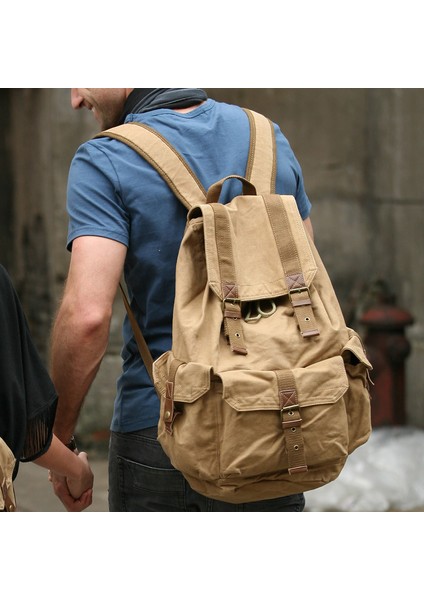 Koyu Yeşil F2350 Özel Logo Düşük Adedi Erkekler Için Kanvas Sırt Çantaları (Yurt Dışından) fiyatları