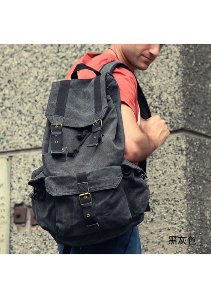 Koyu Yeşil F2350 Özel Logo Düşük Adedi Erkekler Için Kanvas Sırt Çantaları (Yurt Dışından) modelleri