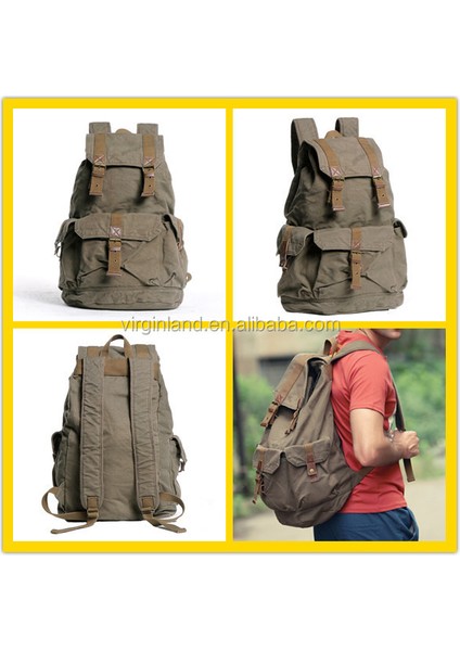 Koyu Yeşil F2350 Özel Logo Düşük Adedi Erkekler Için Kanvas Sırt Çantaları (Yurt Dışından) indirimleri