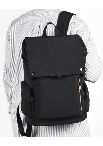 Koyu Gri Kentsel Tarzı Rahat Erkek Sırt Çantası Moda Su Geçirmez Aşınmaya Dayanıklı Kumaş Seyahat Iş Sırt Çantası Büyük Kapasiteli Eşleştirme (Yurt Dışından) modelleri