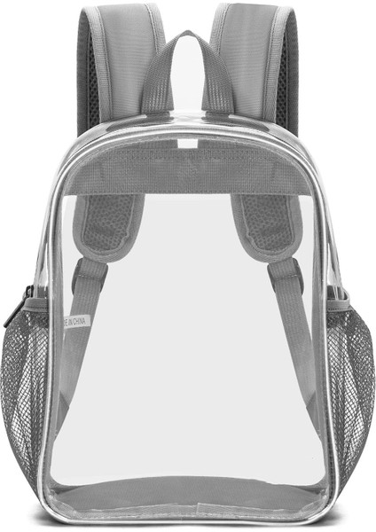 Gri Özel Şeffaf Kitap Sırt Çantası Ağır Hizmet Tipi Şeffaf Sırt Çantası Stadyum Onaylı Pvc Şeffaf Şeffaf Sırt Çantası Konser Festivali Seyahat Için (Yurt Dışından)