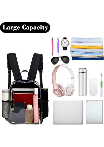 Gri Özel Şeffaf Kitap Sırt Çantası Ağır Hizmet Tipi Şeffaf Sırt Çantası Stadyum Onaylı Pvc Şeffaf Şeffaf Sırt Çantası Konser Festivali Seyahat Için (Yurt Dışından) fırsatları