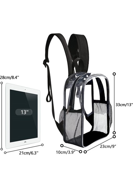 Gri Özel Şeffaf Kitap Sırt Çantası Ağır Hizmet Tipi Şeffaf Sırt Çantası Stadyum Onaylı Pvc Şeffaf Şeffaf Sırt Çantası Konser Festivali Seyahat Için (Yurt Dışından) indirimleri