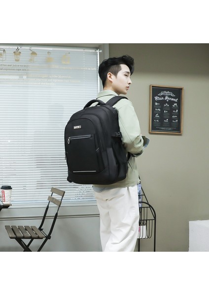 Siyah Yeni Basit Erkek Iş Bilgisayarı Sırt Çantası Seyahat Lise Öğrencileri Yüksek Kapasiteli Lise Okul Çantası (Yurt Dışından) fırsatları