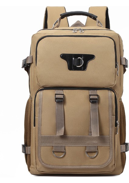 Açık Sarı Yeni Kişilik Trend Erkek Çok Fonksiyonlu Kanvas Sırt Çantası Büyük Kapasiteli Açık Nefes Aşınmaya Dayanıklı Seyahat Sırt Çantası (Yurt Dışından)