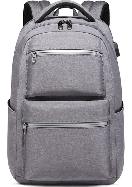 Gri Yeni Anti-Hırsızlık 15.6 ''bilgisayar Su Geçirmez Oxford Ince Okul Çantaları Seyahat Sırt Çantası USB Şarj Aleti Dizüstü Sırt Çantaları Yansıtıcı ile (Yurt Dışından) modelleri