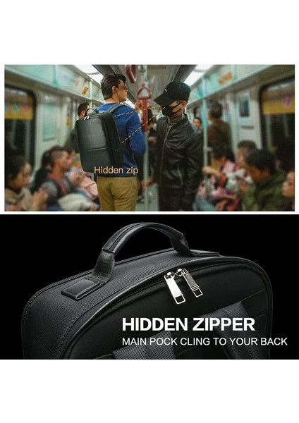 Siyah Hırsızlığa Karşı Iş Sırt Çantası 15.6 Inç Dizüstü Bilgisayar Suya Dayanıklı, Erkekler Için USB Bağlantı Noktası Şarj Sırt Çantası (Yurt Dışından) fiyatları