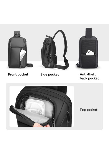 Siyah Mark Ryden Çok Fonksiyonlu Göğüs Çantası Erkek Crossbody Çanta Büyük Kapasiteli Rahat Özel Küçük Sırt Çantası L_MR7808 (Yurt Dışından) indirimleri
